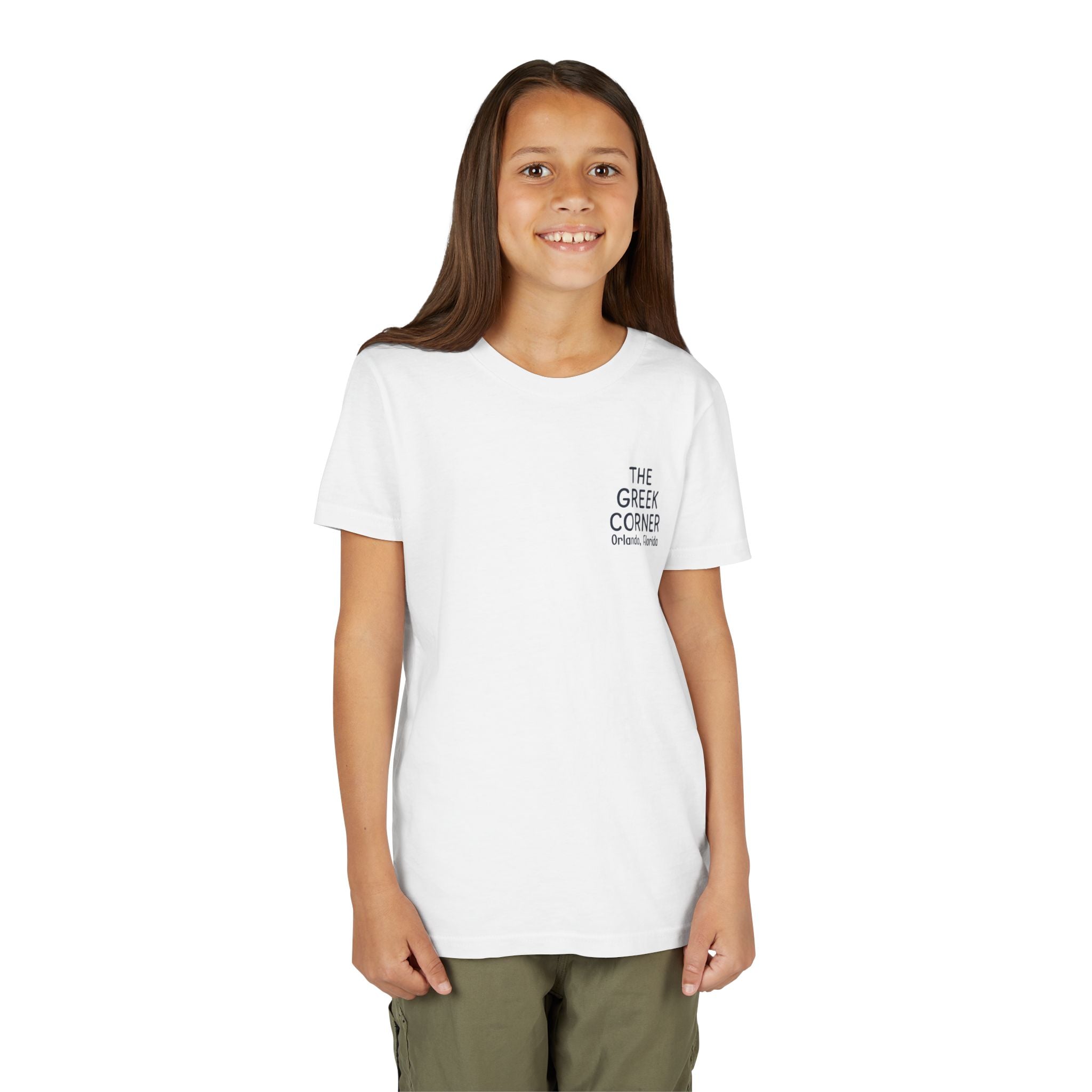 Youth Greek Cuisine Tee, Fun Kids Shirt, The Greek Corner Design, Summer Casual Wear, Gift for Food Lovers, Unique Youth Apparel