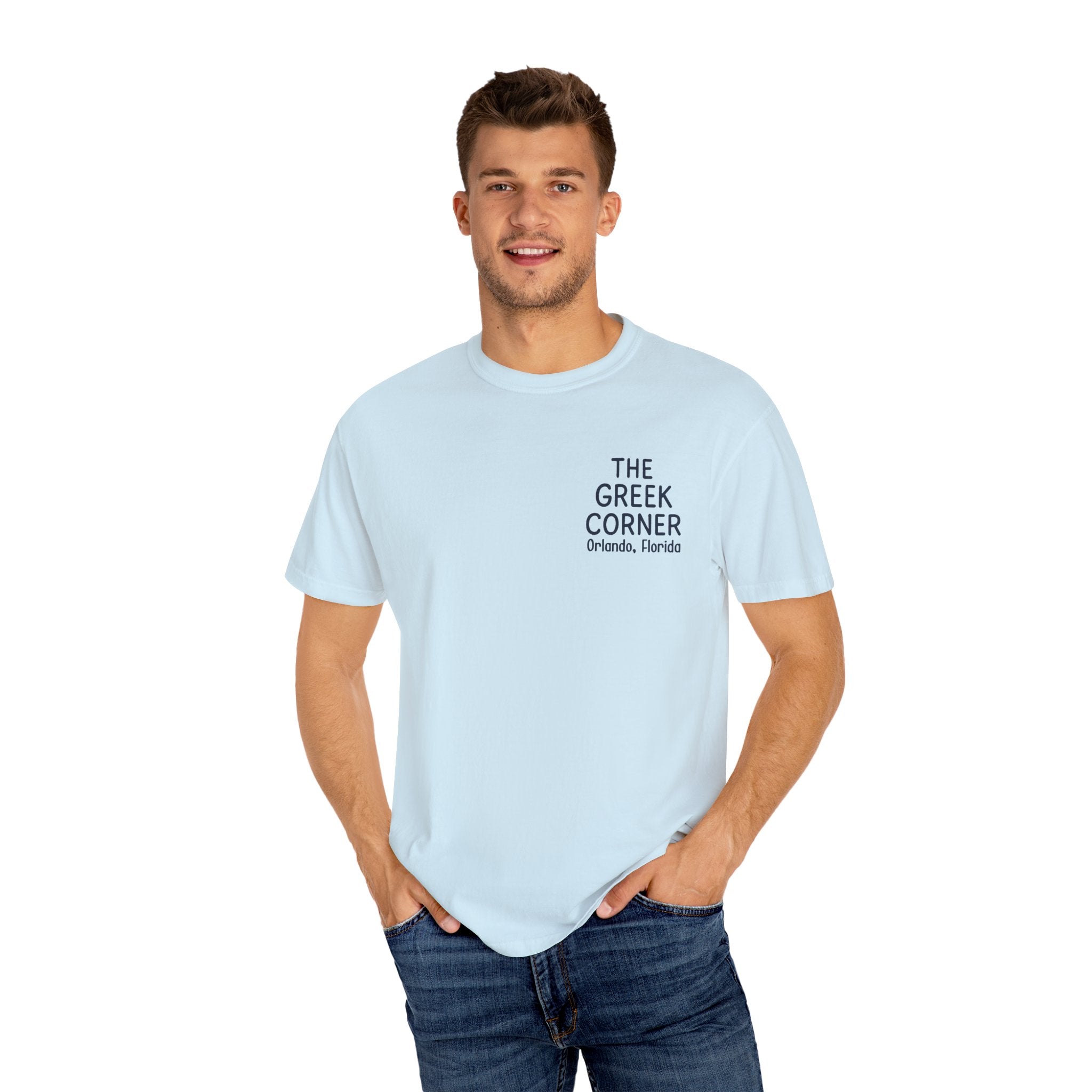 Greek Corner Unisex Comfort Colors T-Shirt, Fun Souvenir, Casual Wear, Travel Gift, Summer Tee, Unique Design
