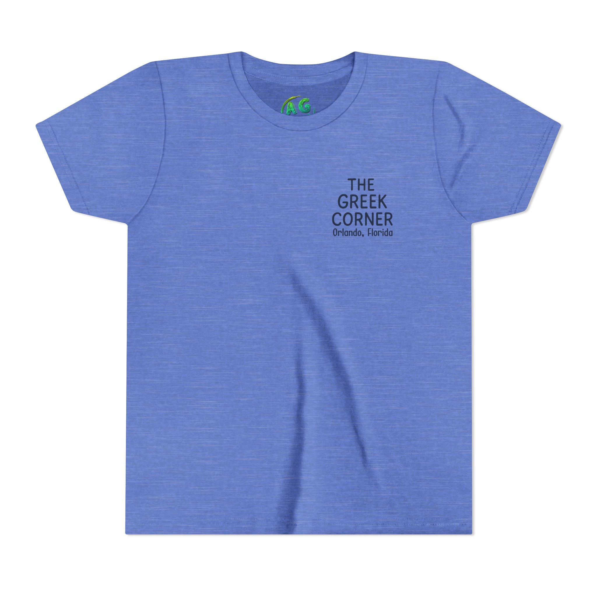 Youth Greek Cuisine Tee, Fun Kids Shirt, The Greek Corner Design, Summer Casual Wear, Gift for Food Lovers, Unique Youth Apparel