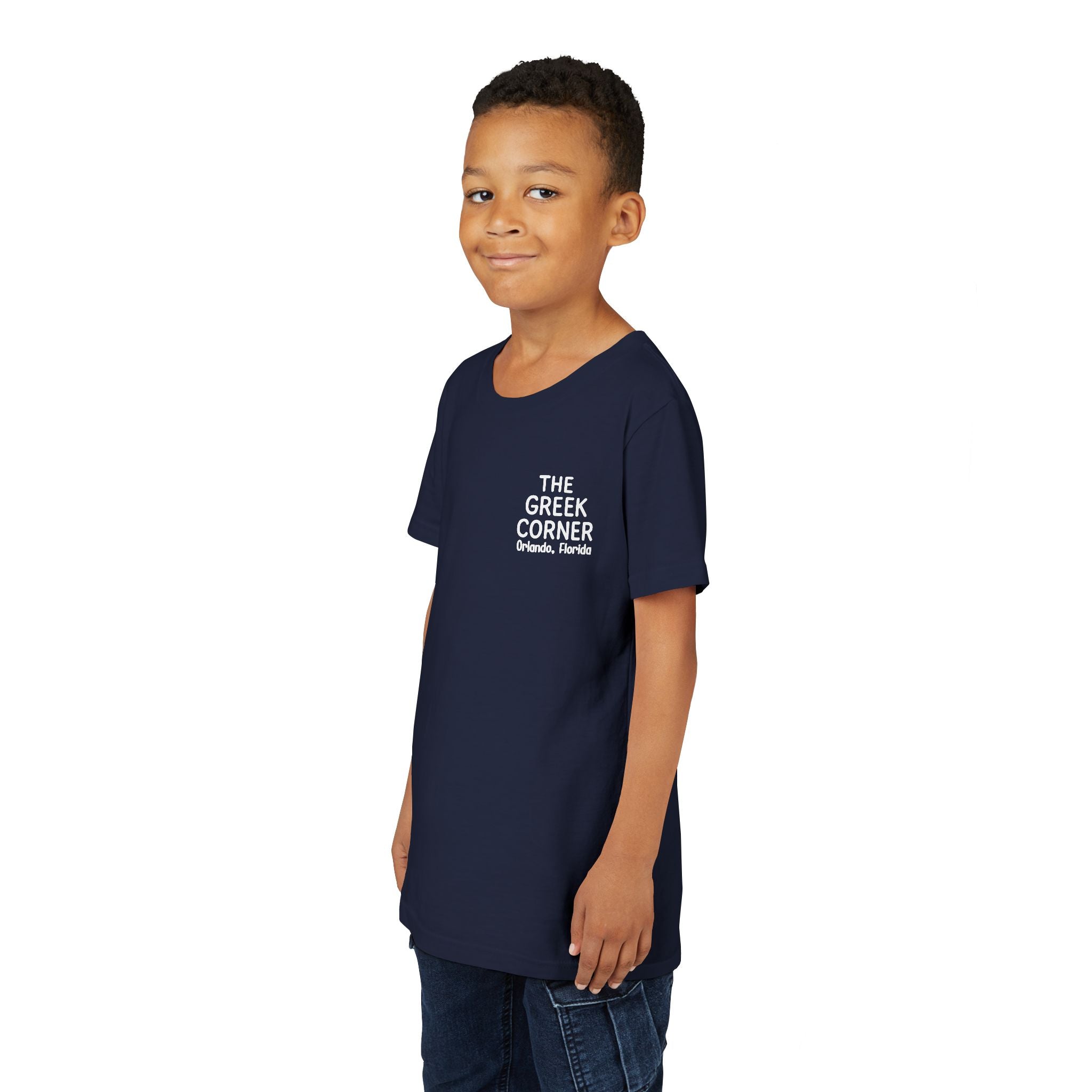 Youth Greek Cuisine Tee, Fun Kids Shirt, The Greek Corner Design, Summer Casual Wear, Gift for Food Lovers, Unique Youth Apparel