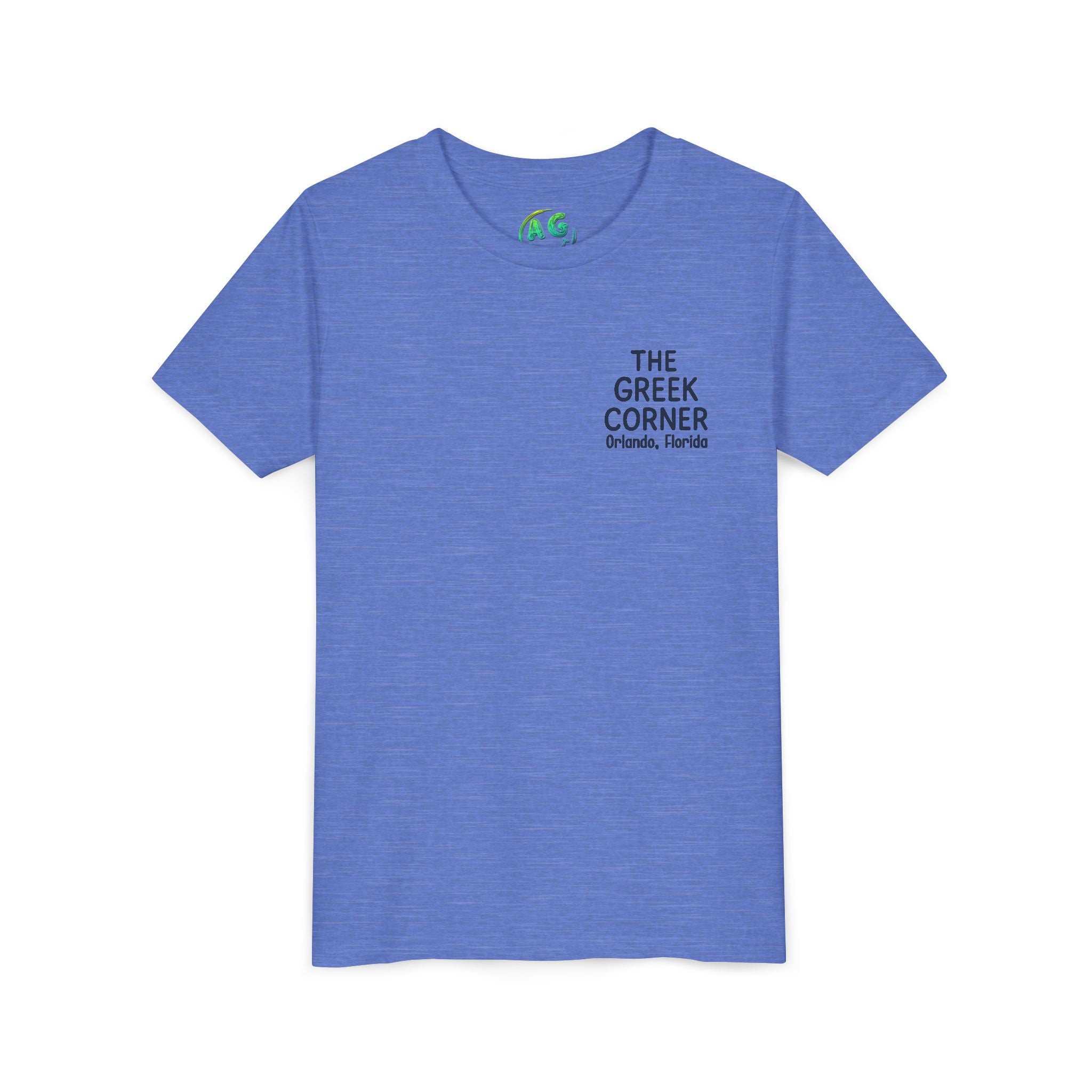 Youth Greek Cuisine Tee, Fun Kids Shirt, The Greek Corner Design, Summer Casual Wear, Gift for Food Lovers, Unique Youth Apparel