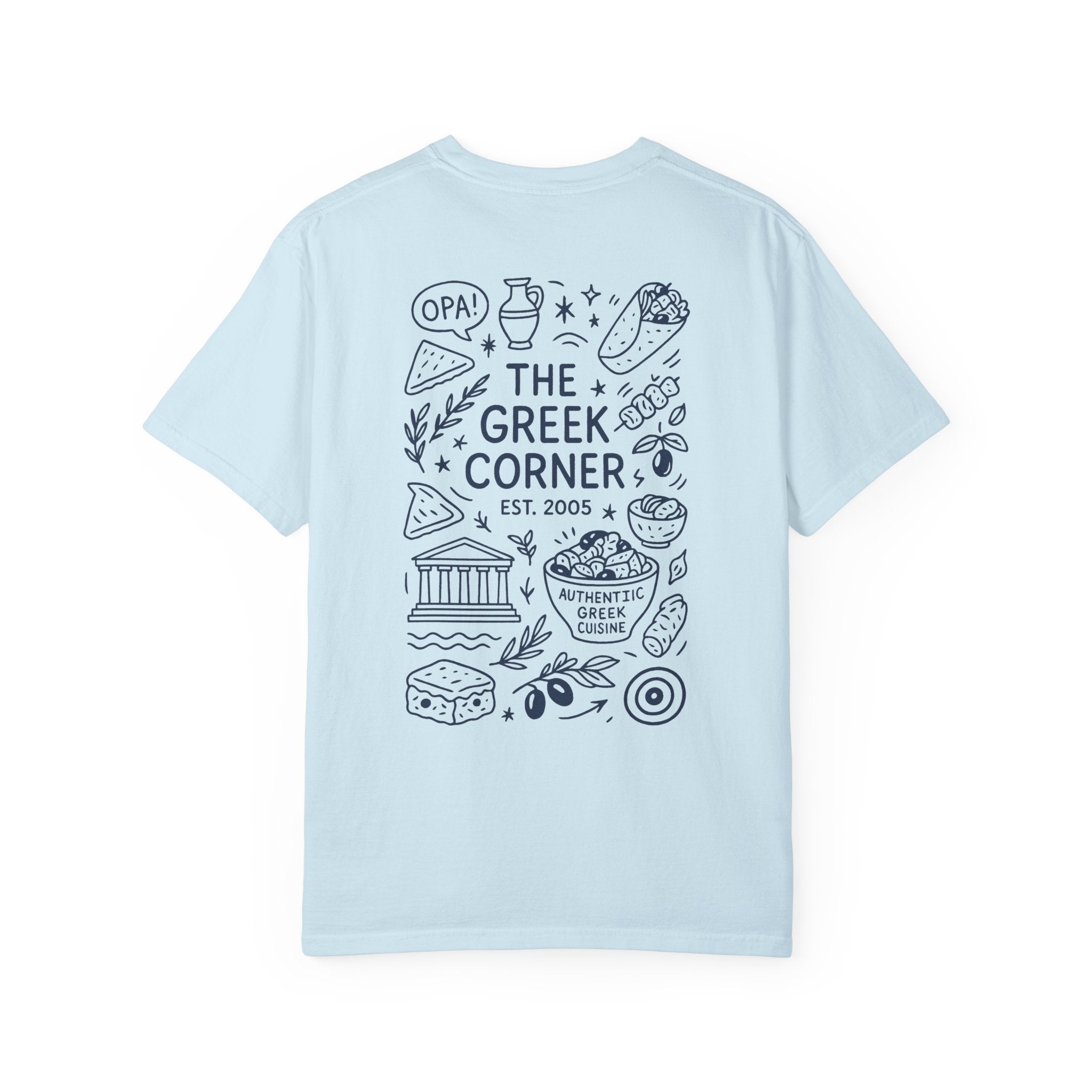 Greek Corner Unisex Comfort Colors T-Shirt, Fun Souvenir, Casual Wear, Travel Gift, Summer Tee, Unique Design