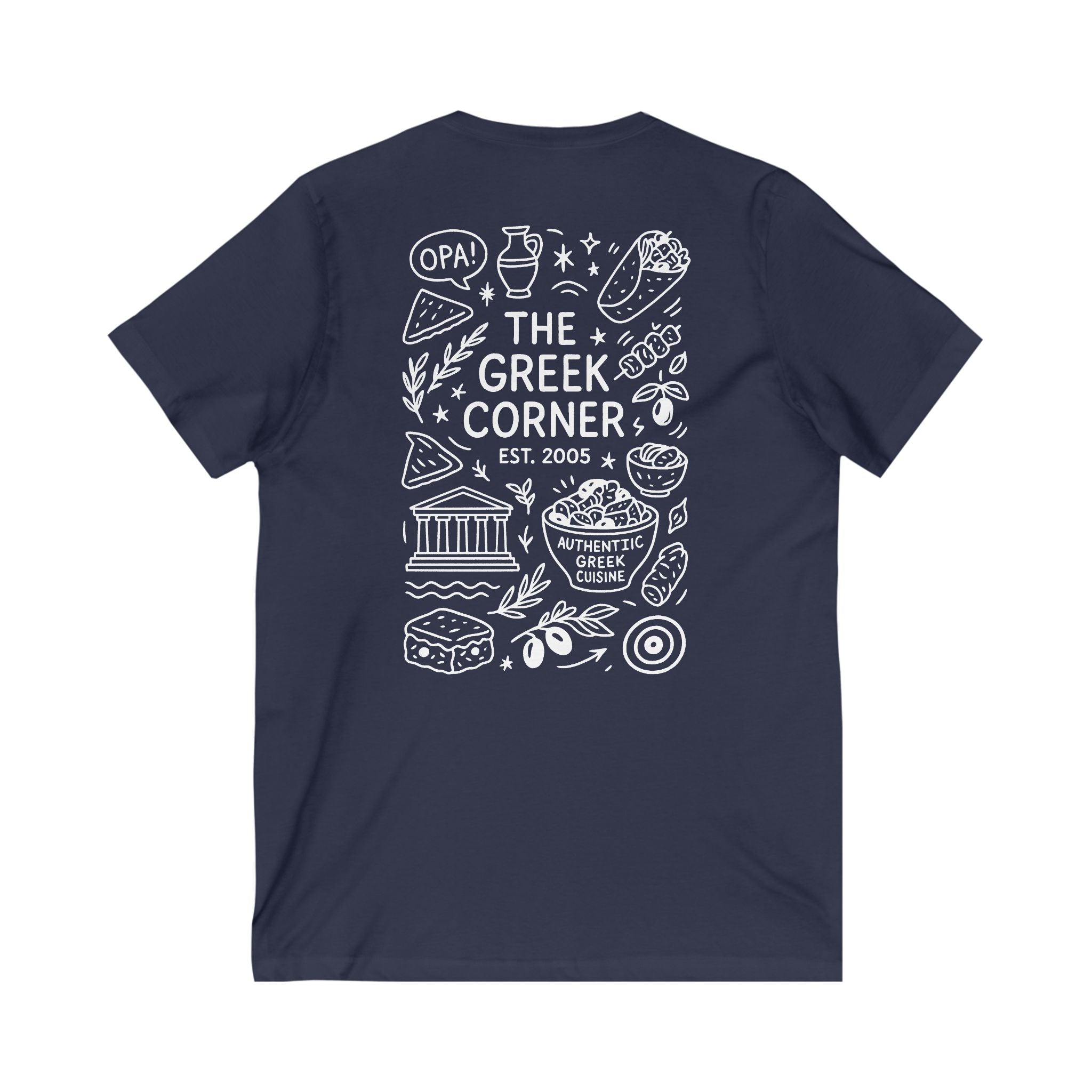 Greek Corner Orlando Doodle V-Neck Tee
