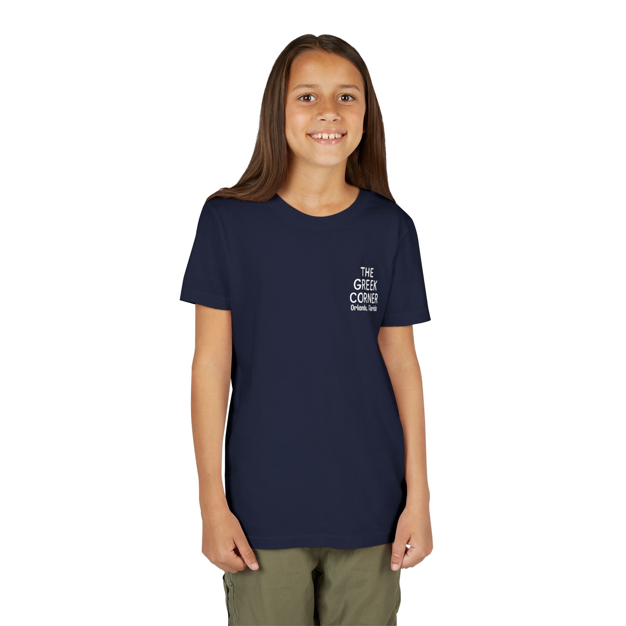 Youth Greek Cuisine Tee, Fun Kids Shirt, The Greek Corner Design, Summer Casual Wear, Gift for Food Lovers, Unique Youth Apparel