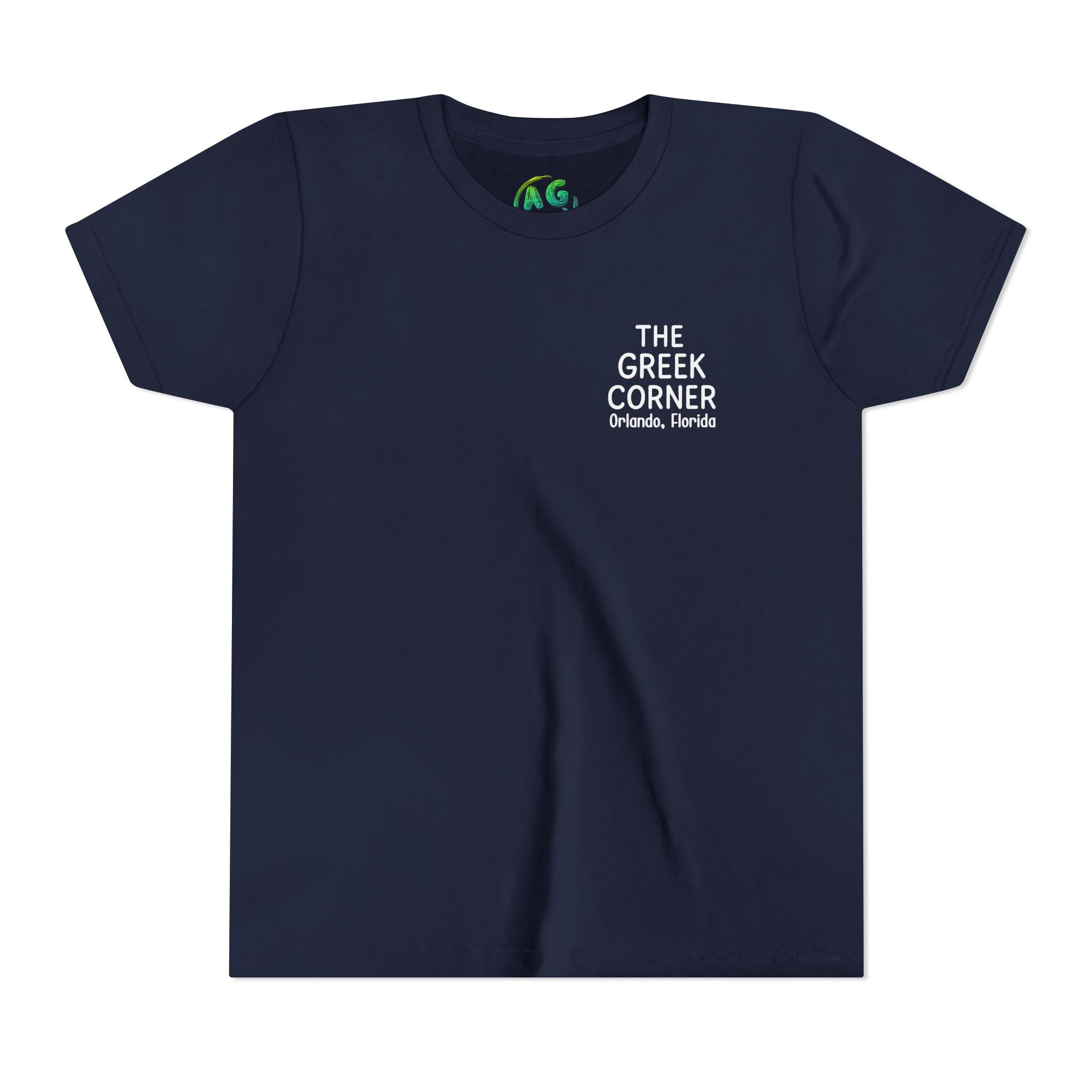 Youth Greek Cuisine Tee, Fun Kids Shirt, The Greek Corner Design, Summer Casual Wear, Gift for Food Lovers, Unique Youth Apparel