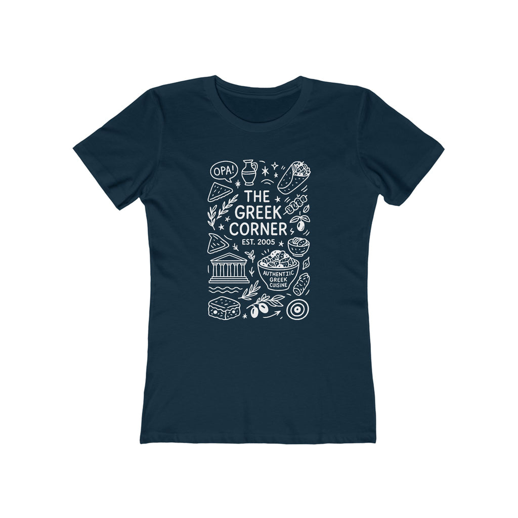 Greek Corner Tee, Women's Casual Shirt, Ideal for Food Lovers, OPA, Perfect for Restaurants, Gift for Her