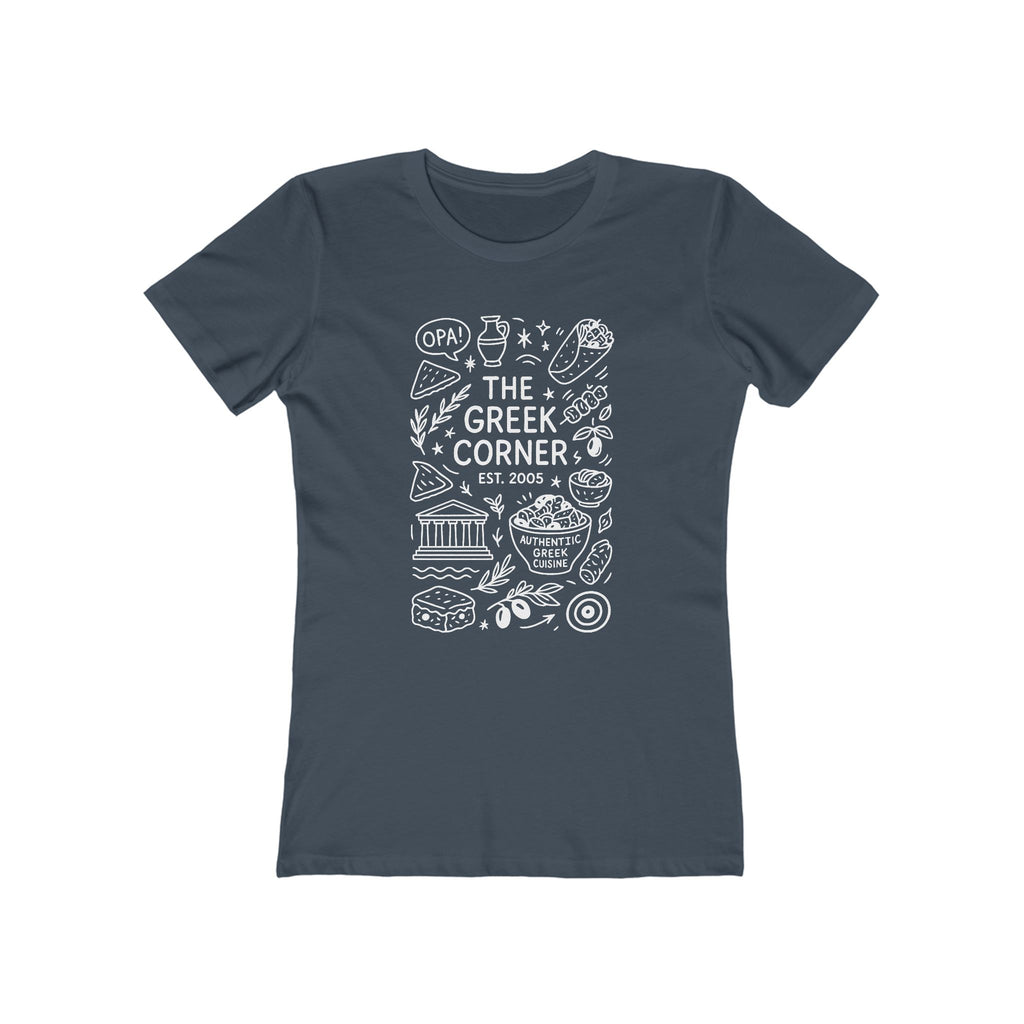 Greek Corner Tee, Women's Casual Shirt, Ideal for Food Lovers, OPA, Perfect for Restaurants, Gift for Her