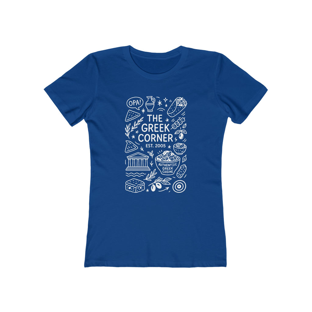 Greek Corner Tee, Women's Casual Shirt, Ideal for Food Lovers, OPA, Perfect for Restaurants, Gift for Her