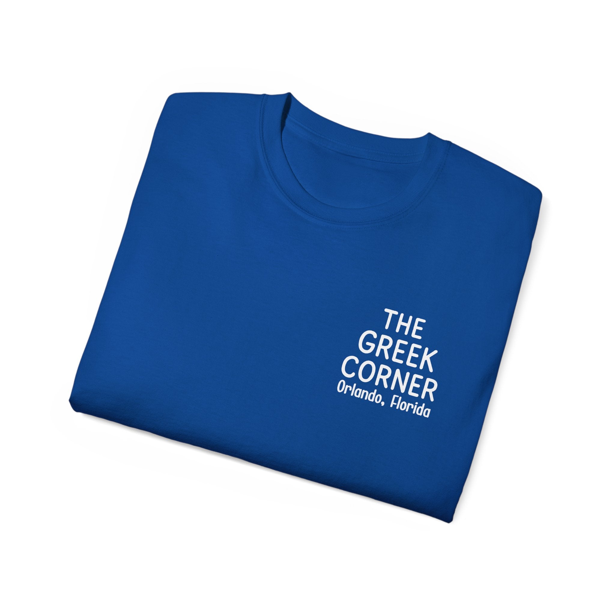 Greek Corner Unisex Tee | Casual Wear, Graphic T-Shirt, Gift for Foodies, Summer Style, Travel Souvenir, Restaurant Merch