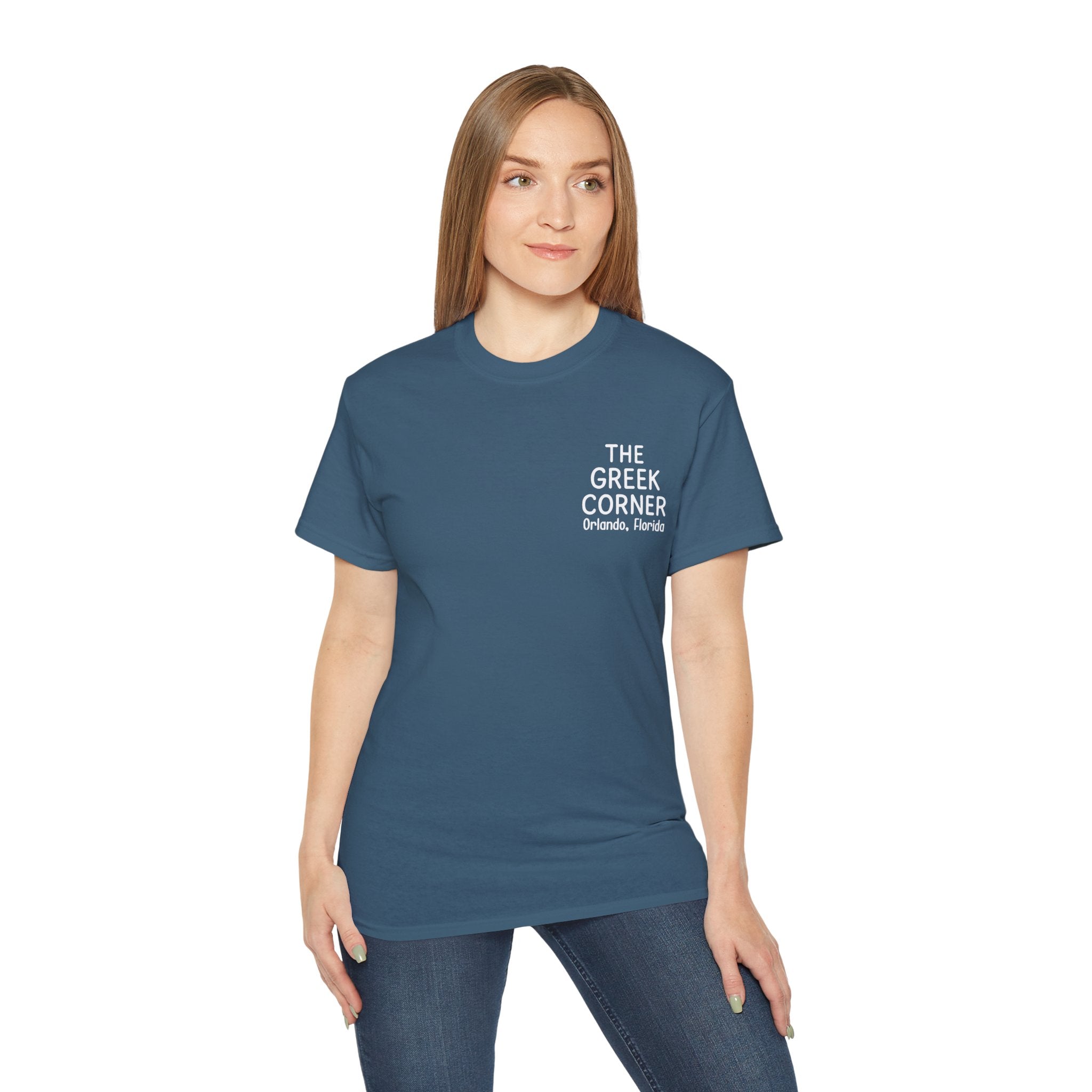 Greek Corner Unisex Tee | Casual Wear, Graphic T-Shirt, Gift for Foodies, Summer Style, Travel Souvenir, Restaurant Merch