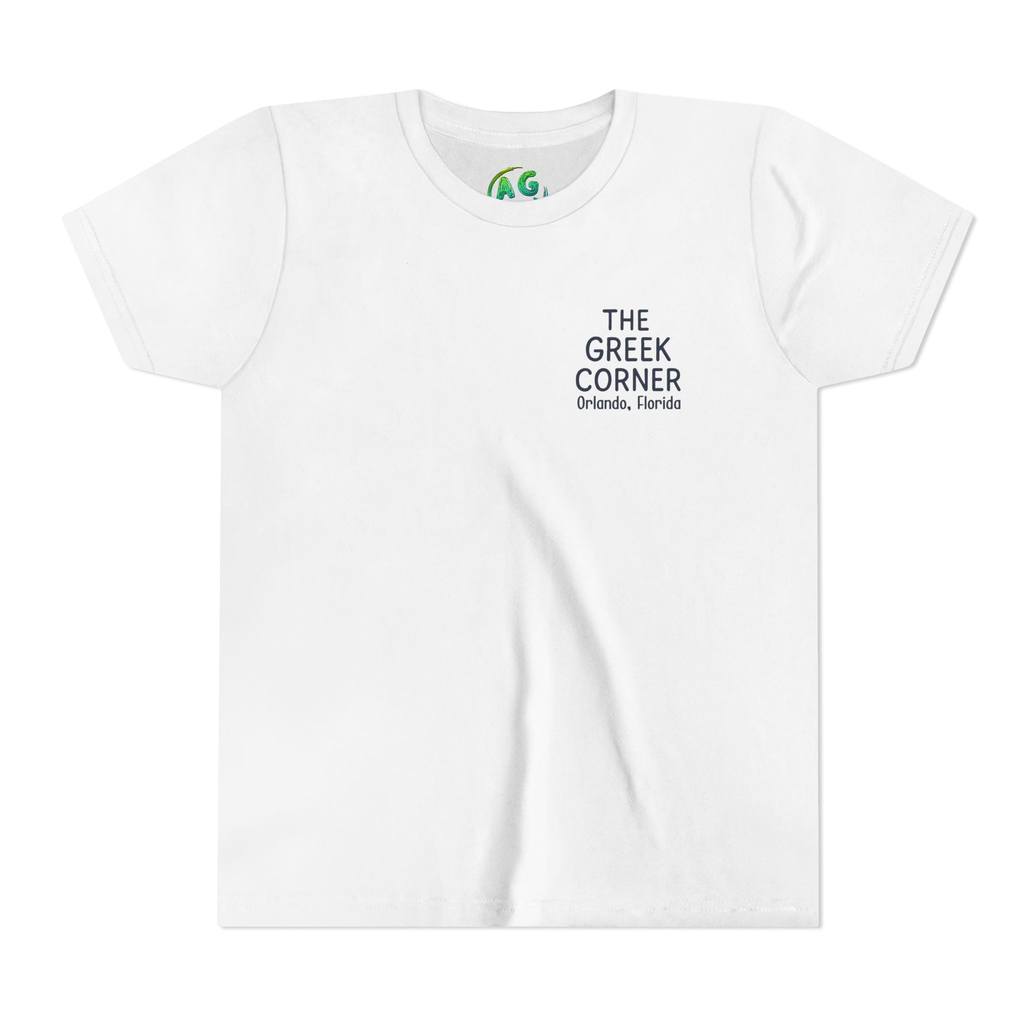 Youth Greek Cuisine Tee, Fun Kids Shirt, The Greek Corner Design, Summer Casual Wear, Gift for Food Lovers, Unique Youth Apparel