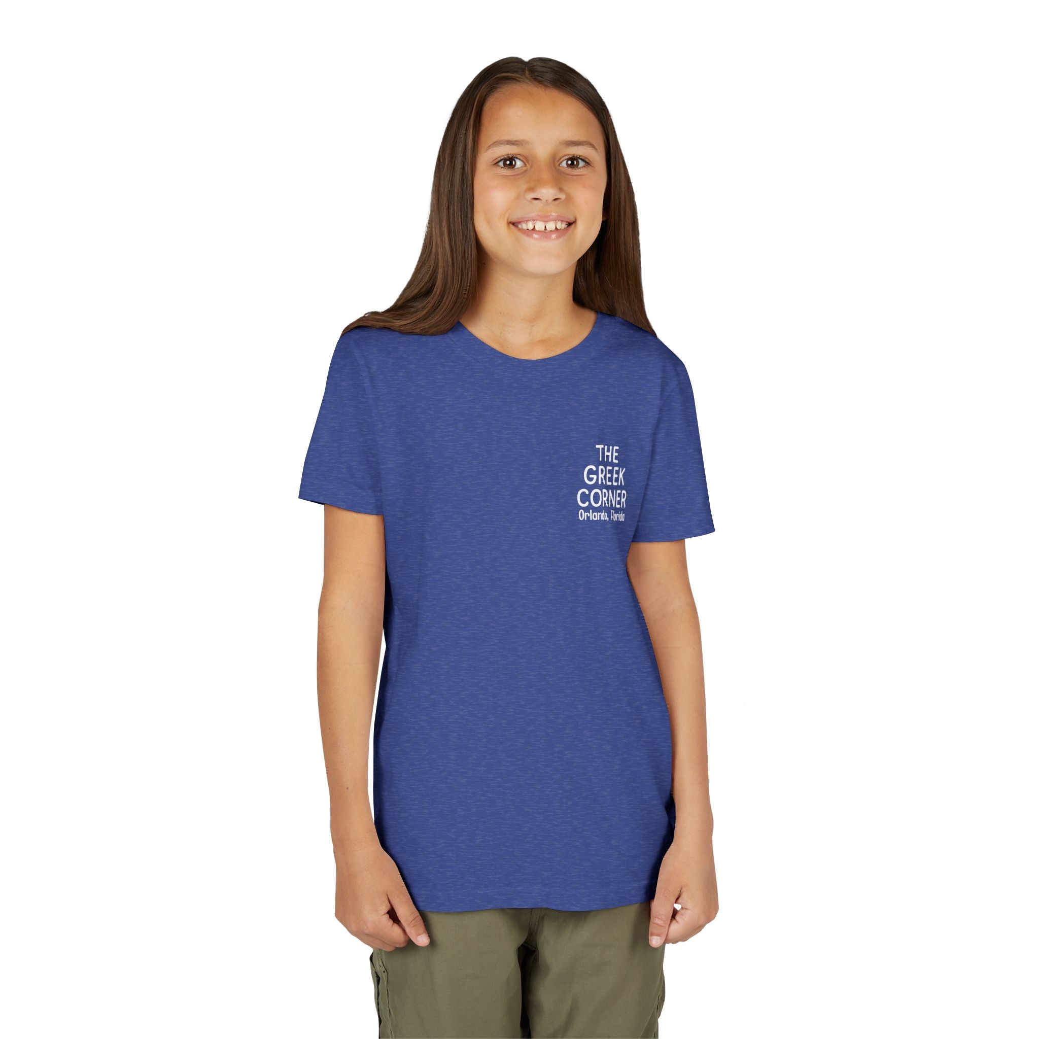 Youth Greek Cuisine Tee, Fun Kids Shirt, The Greek Corner Design, Summer Casual Wear, Gift for Food Lovers, Unique Youth Apparel