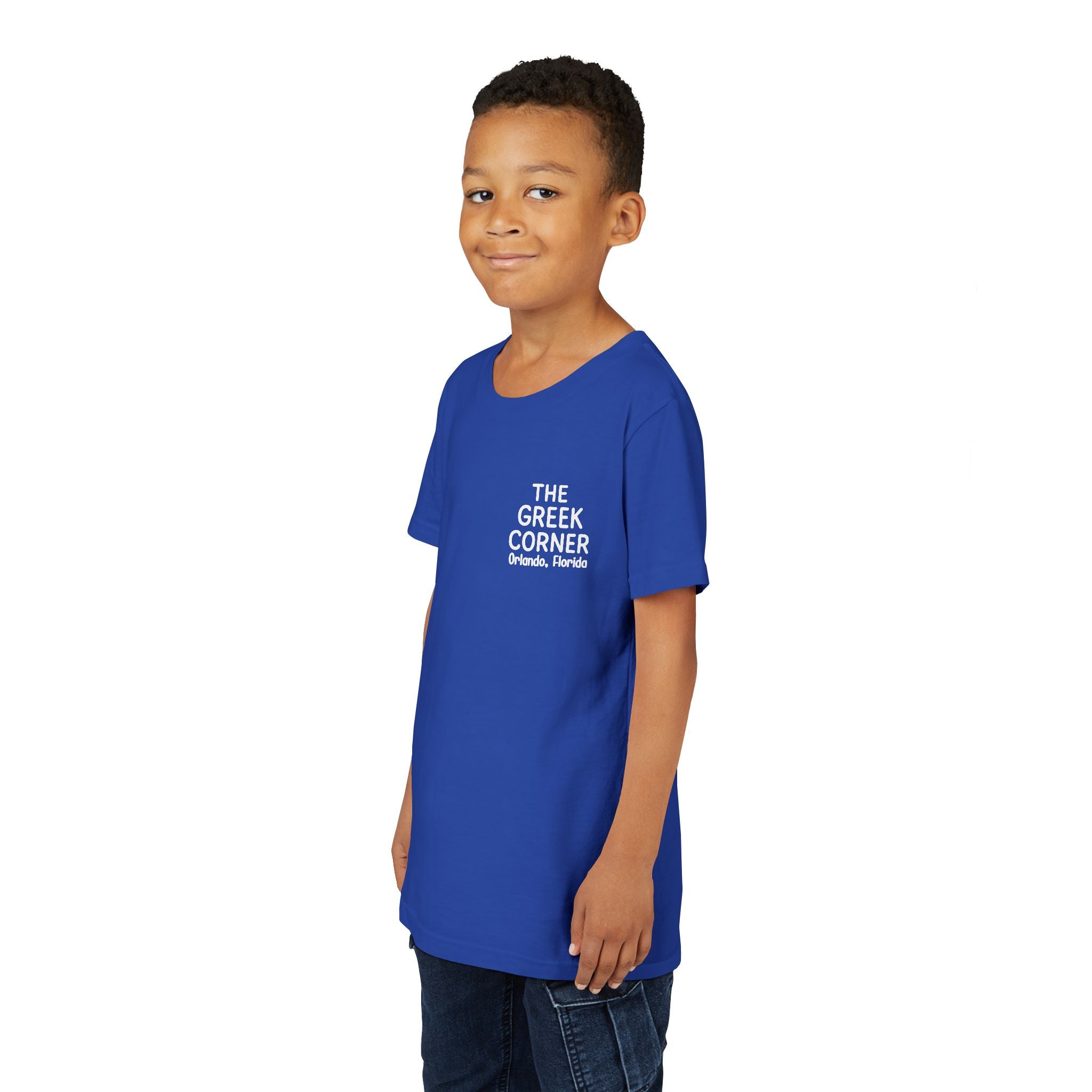 Youth Greek Cuisine Tee, Fun Kids Shirt, The Greek Corner Design, Summer Casual Wear, Gift for Food Lovers, Unique Youth Apparel
