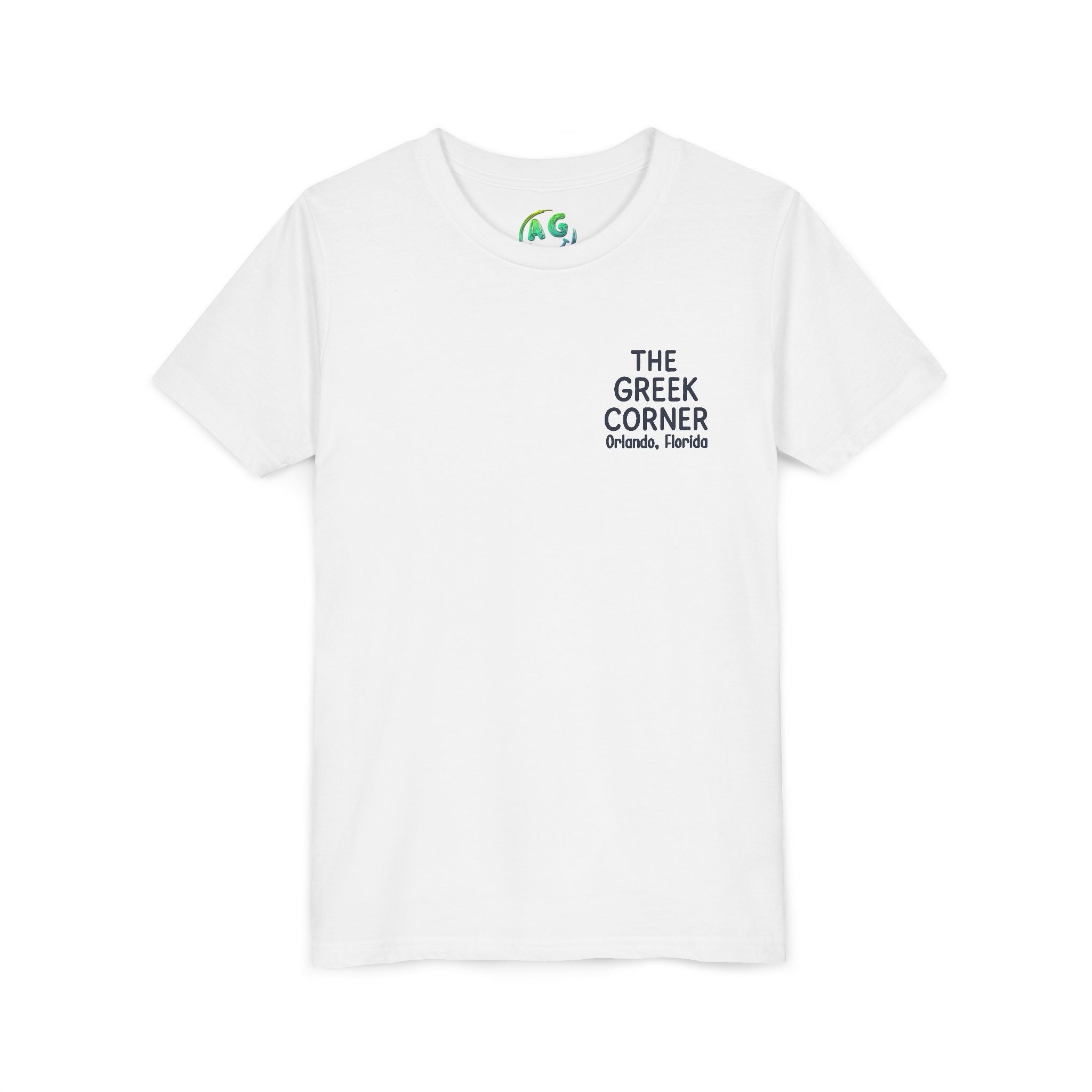Youth Greek Cuisine Tee, Fun Kids Shirt, The Greek Corner Design, Summer Casual Wear, Gift for Food Lovers, Unique Youth Apparel