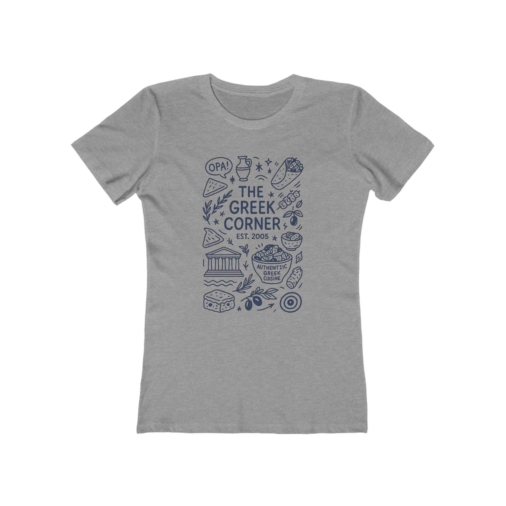 Greek Corner Tee, Women's Casual Shirt, Ideal for Food Lovers, OPA, Perfect for Restaurants, Gift for Her
