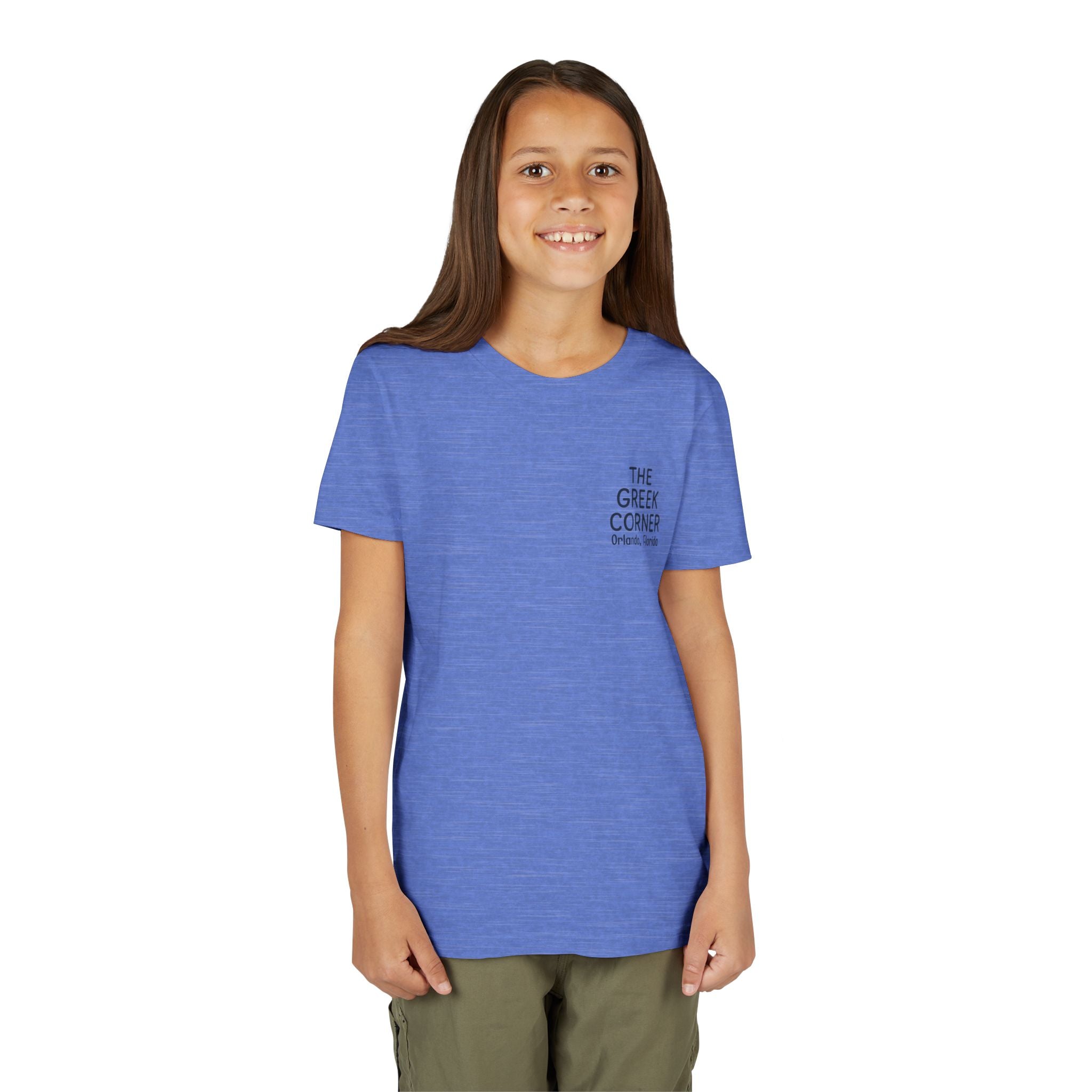 Youth Greek Cuisine Tee, Fun Kids Shirt, The Greek Corner Design, Summer Casual Wear, Gift for Food Lovers, Unique Youth Apparel