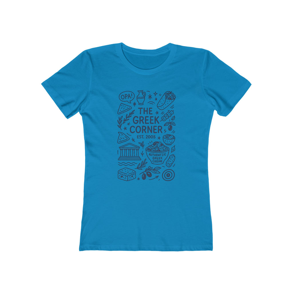 Greek Corner Tee, Women's Casual Shirt, Ideal for Food Lovers, OPA, Perfect for Restaurants, Gift for Her