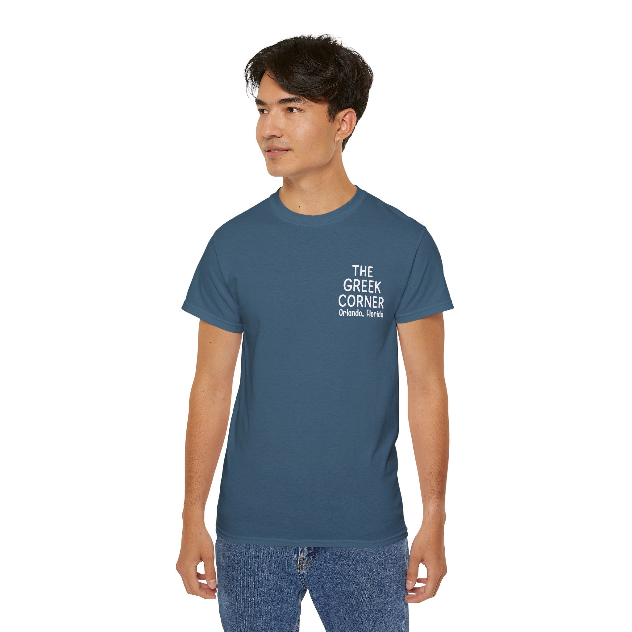 Greek Corner Unisex Tee | Casual Wear, Graphic T-Shirt, Gift for Foodies, Summer Style, Travel Souvenir, Restaurant Merch