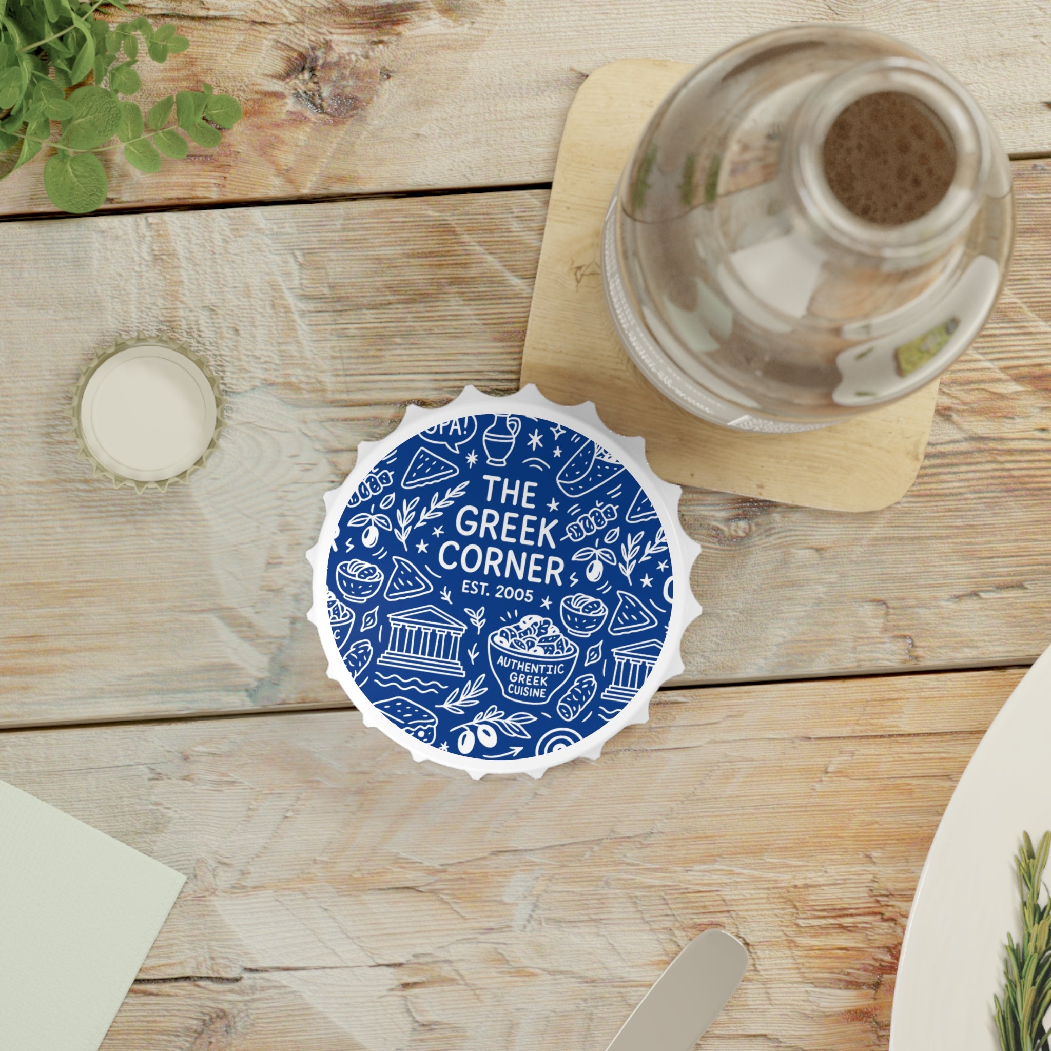 Greek Corner Bottle Opener - Fun Kitchen Tool, Barware Gift, Home Decor, Unique Wedding Favors, Casual Gathering Essentials