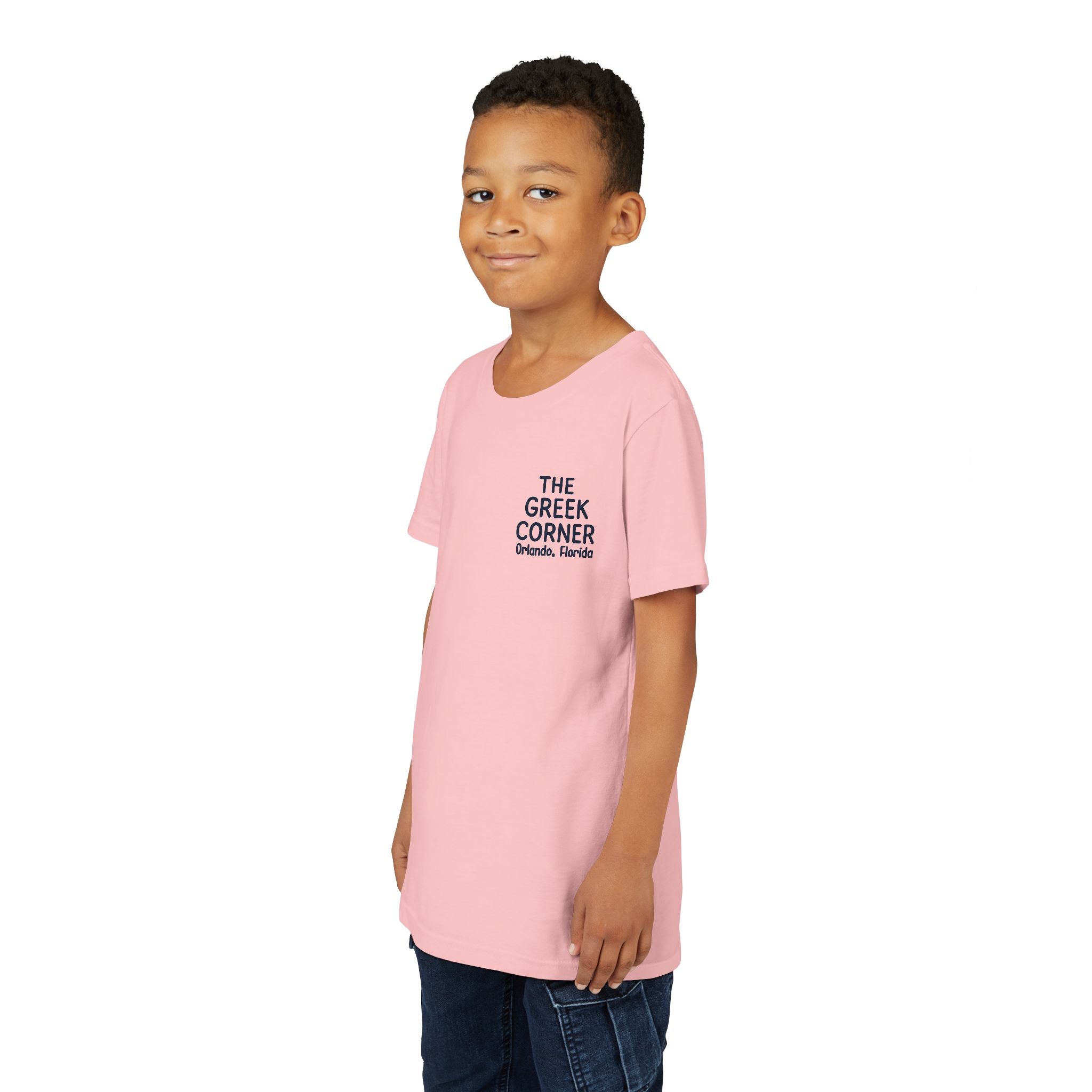 Youth Greek Cuisine Tee, Fun Kids Shirt, The Greek Corner Design, Summer Casual Wear, Gift for Food Lovers, Unique Youth Apparel