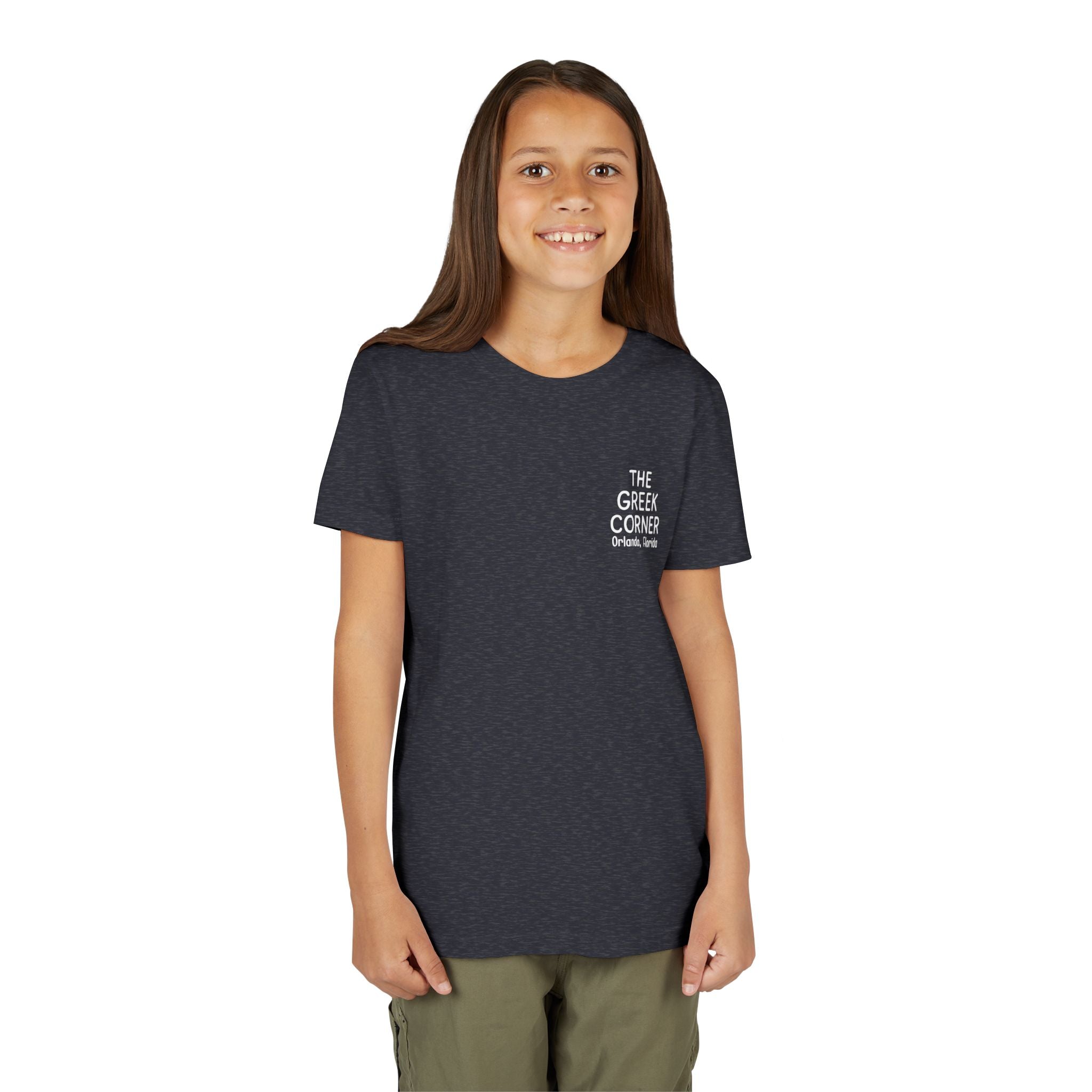 Youth Greek Cuisine Tee, Fun Kids Shirt, The Greek Corner Design, Summer Casual Wear, Gift for Food Lovers, Unique Youth Apparel