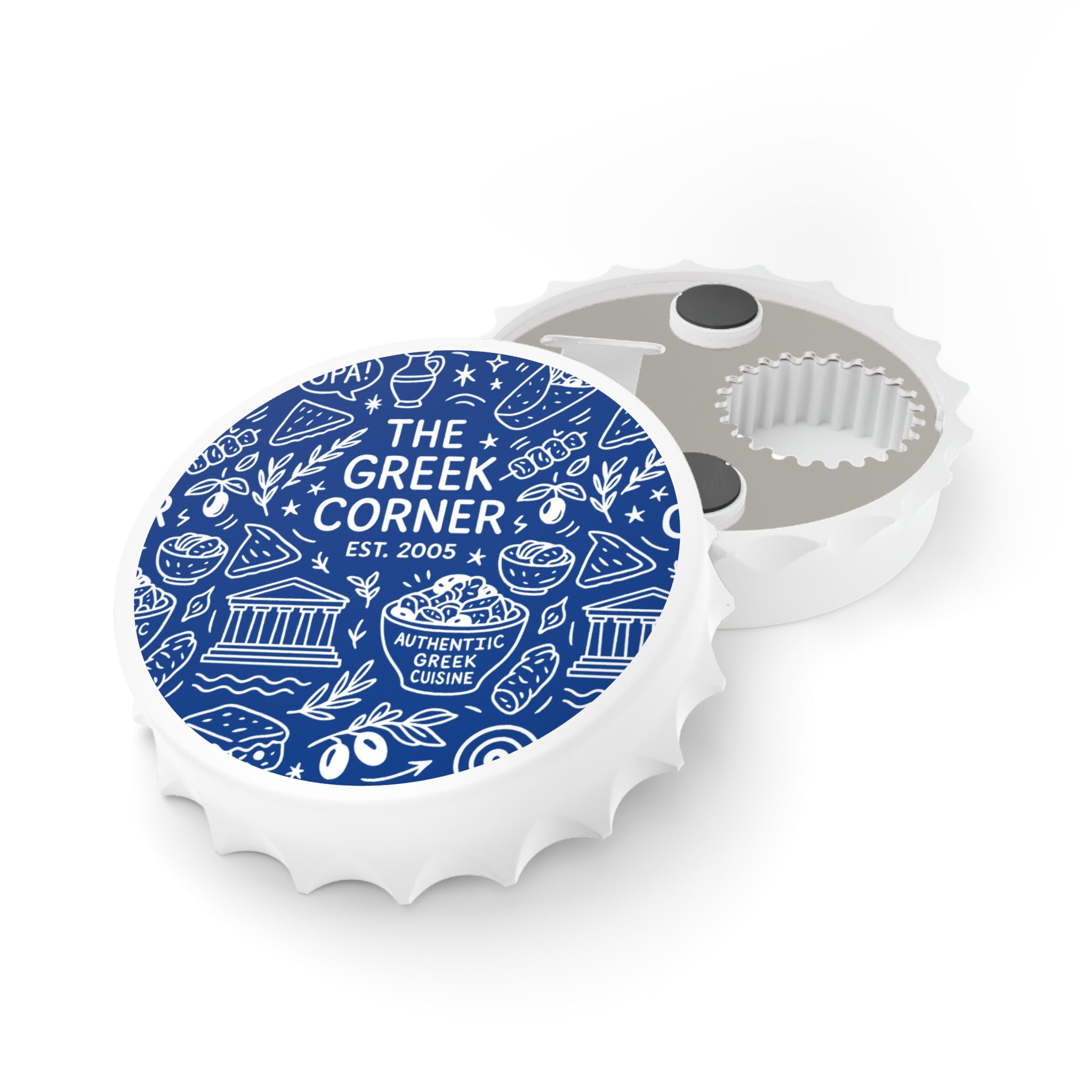 Greek Corner Bottle Opener - Fun Kitchen Tool, Barware Gift, Home Decor, Unique Wedding Favors, Casual Gathering Essentials